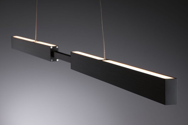Paulmann 79888 Aptare ZigBee, černé závěsné svítidlo LED 2x18W 2700K svítí nahoru/dolů, nastavitelná šířka 132-180cm