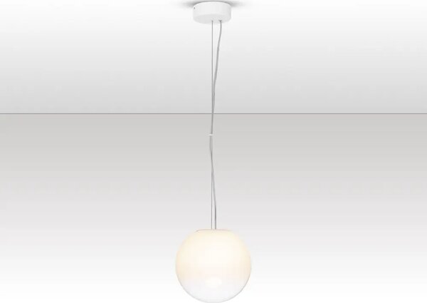 Nova Luce Bílé skleněné závěsné LED světlo Bolita 20 cm