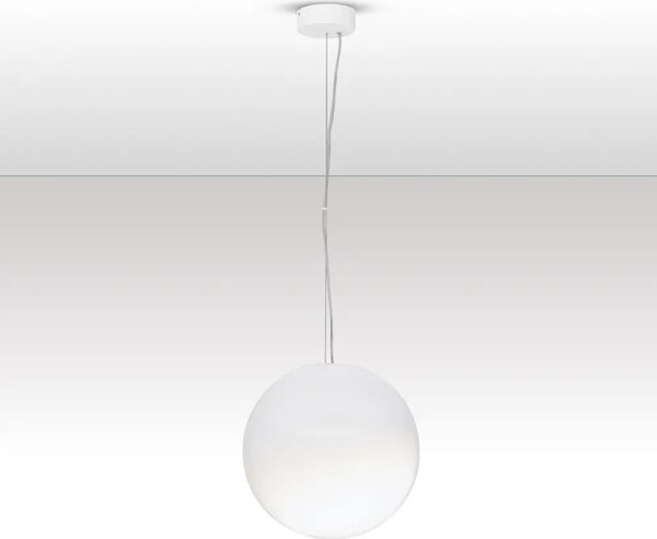 Nova Luce Bílé skleněné závěsné LED světlo Bolita 30 cm