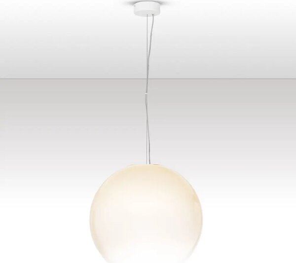 Nova Luce Bílé skleněné závěsné LED světlo Bolita 50 cm