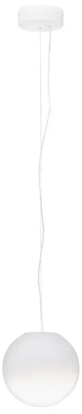 Nova Luce Bílé skleněné závěsné LED světlo Bolita 20 cm