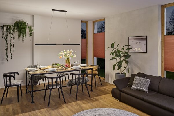 Paulmann 79888 Aptare ZigBee, černé závěsné svítidlo LED 2x18W 2700K svítí nahoru/dolů, nastavitelná šířka 132-180cm
