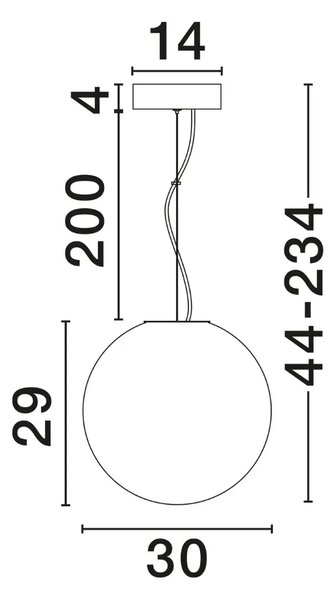 Nova Luce Bílé skleněné závěsné LED světlo Bolita 30 cm