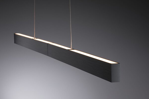Paulmann 79888 Aptare ZigBee, černé závěsné svítidlo LED 2x18W 2700K svítí nahoru/dolů, nastavitelná šířka 132-180cm