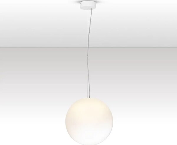Nova Luce Bílé skleněné závěsné LED světlo Bolita 30 cm