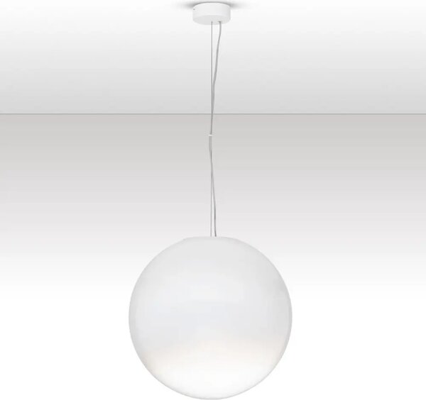 Nova Luce Bílé skleněné závěsné LED světlo Bolita 50 cm