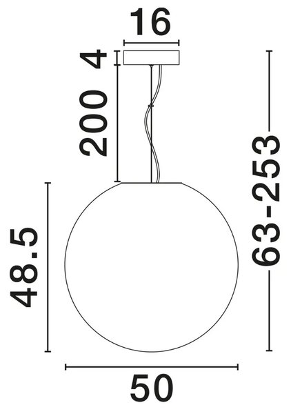 Nova Luce Bílé skleněné závěsné LED světlo Bolita 50 cm