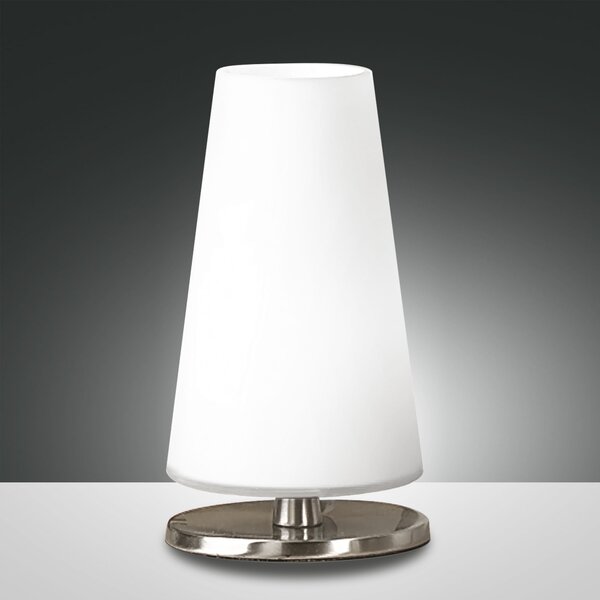 Fabas 3576-30-178 Milady, dotyková stolní lampa nikl/bílé sklo, 1x33W G9, výška 20cm