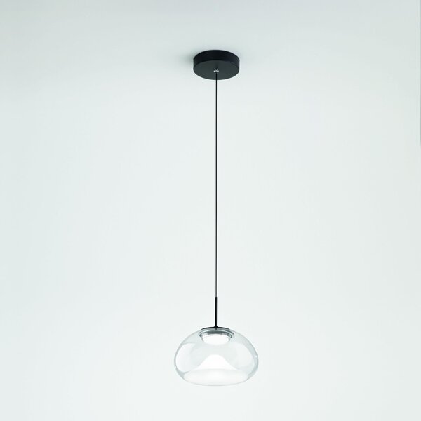 Fabas 3755-41-241 Brena, závěsné svítidlo z čirého skla, 1x10W LED 2700/3000/4000K krokové stmívání, prům. 22cm