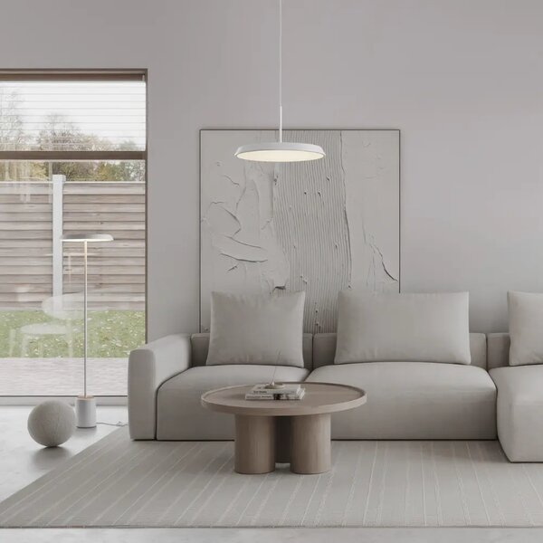 Nova Luce Bílá kovová stojací LED lampa Ophelia 135 cm
