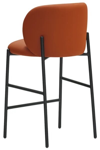 Teulat Cihlově červená koženková barová židle Mogi 63 cm