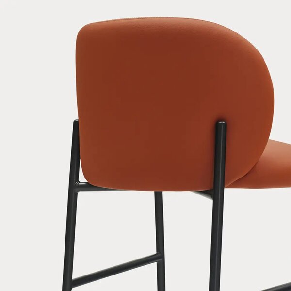 Teulat Cihlově červená koženková barová židle Mogi 63 cm