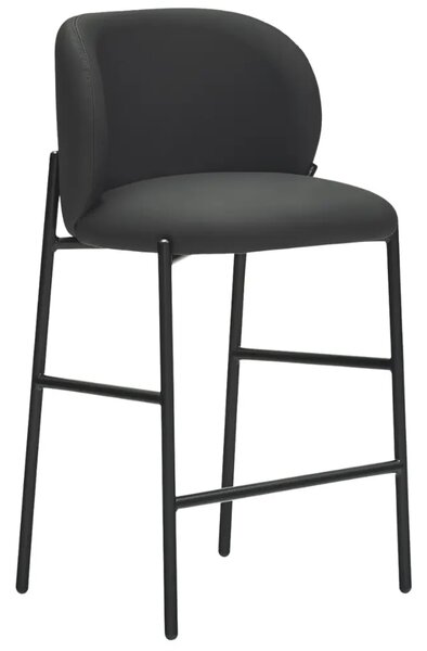 Teulat Černá koženková barová židle Mogi 63 cm