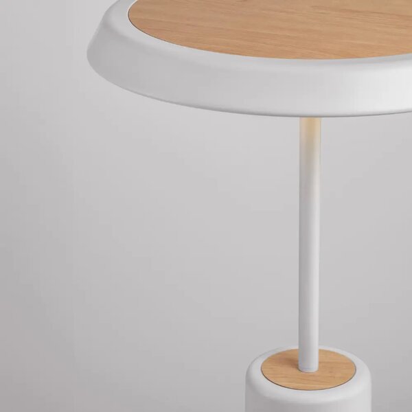 Nova Luce Bílá kovová stolní LED lampa Ophelia