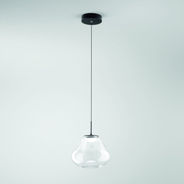 Fabas 3774-40-241 Deva, závěsné svítidlo z čirého skla, 1x14W LED 2700/3000/4000K krokové stmívání, prům. 25cm