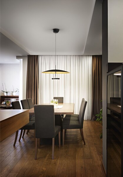 Fabas 3803-45-294 Yuko, moderní závěsné svítidlo, 40W LED 3000K tříkrokové stmívání, černá/zlatá, prům. 60cm