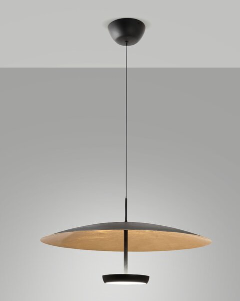 Fabas 3803-45-294 Yuko, moderní závěsné svítidlo, 40W LED 3000K tříkrokové stmívání, černá/zlatá, prům. 60cm