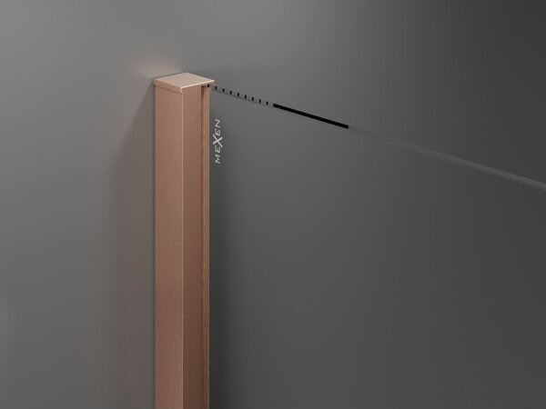 Mexen Velar Duo, posuvné sprchové dveře do otvoru 170 cm, 8mm sklo námraza, měděná matná, 871-170-000-32-65