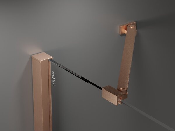 Mexen Velar Duo, posuvné sprchové dveře do otvoru 170 cm, 8mm sklo námraza, měděná matná, 871-170-000-32-65