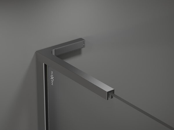 Mexen Velar L, sprchový kout s posuvnými dveřmi 90 x 70 cm, 8mm čiré sklo, broušený grafit, 871-090-070-03-95