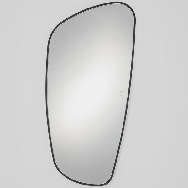 Nova Luce Černé závěsné zrcadlo s LED osvětlením Sinia 135 x 65 cm