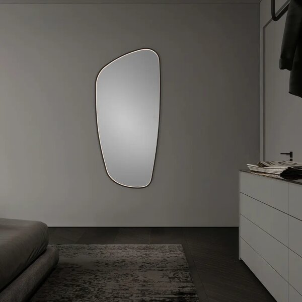 Nova Luce Černé závěsné zrcadlo s LED osvětlením Sinia 135 x 65 cm