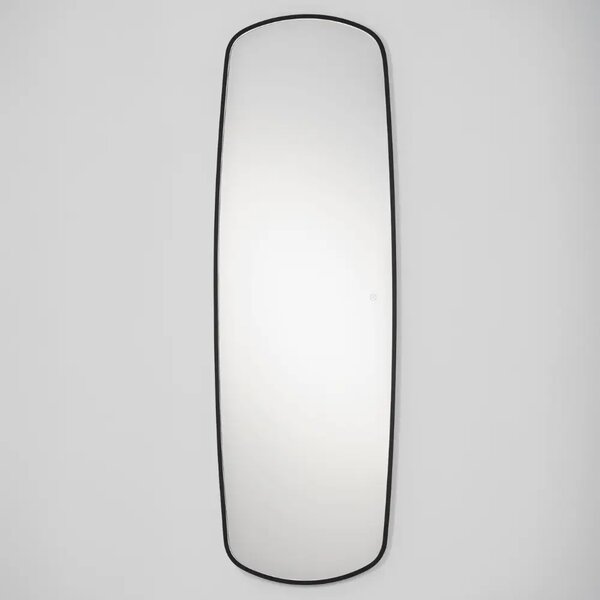 Nova Luce Černé závěsné zrcadlo s LED osvětlením Sinia 170 x 55 cm