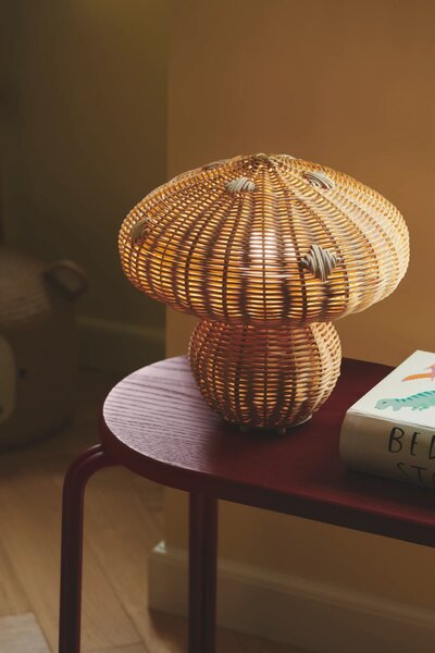 Nordlux 2412765060 Allie, ratanová stolní lampa 1xE27, průměr 30cm