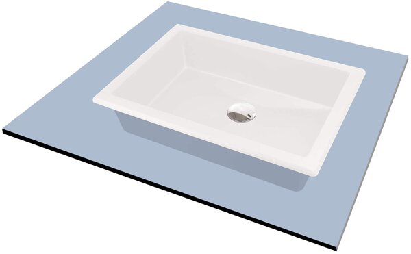 Deante Correo, granitové umyvadlo 500x350x140 mm, bílá matná, DEA-CQR_AU5U