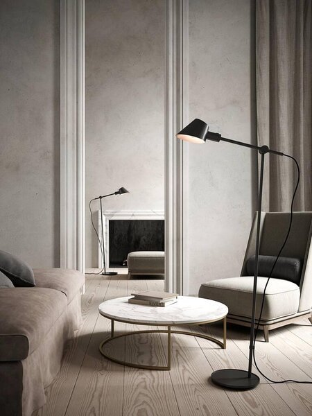 Nordlux 2020464003 Stay, černá stojací lampa 1xE27 s vypínačem, výška 130cm