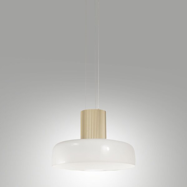 Fabas 3800-40-102 Lunar, bílé závěsné svítidlo, 1x26W LED 3CCT 2700/3000/4000K krokové stmívání, prům. 42cm