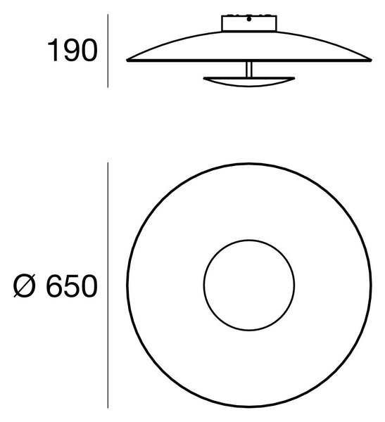 Linea Light 90285 Horizon_S, bílé stropní svítidlo pro nepřímé osvětlení, 34W LED 3000K, Ø 65cm
