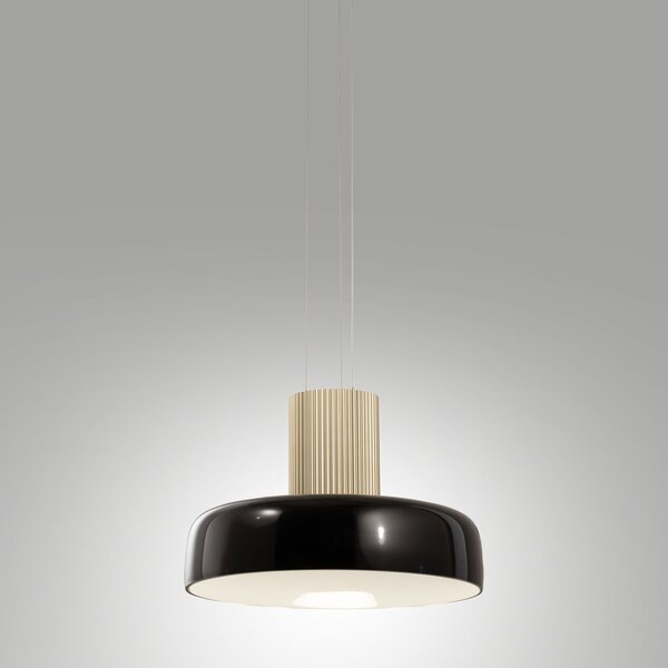 Fabas 3800-40-101 Lunar, černé závěsné svítidlo, 1x26W LED 3CCT 2700/3000/4000K krokové stmívání, prům. 42cm