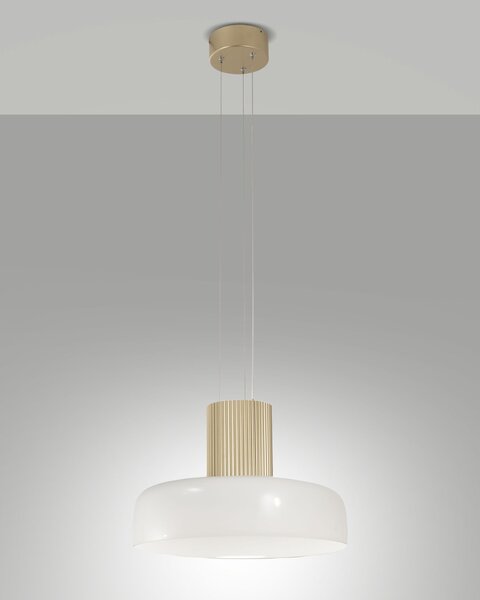 Fabas 3800-40-102 Lunar, bílé závěsné svítidlo, 1x26W LED 3CCT 2700/3000/4000K krokové stmívání, prům. 42cm