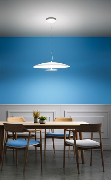 Linea Light 90286 Horizon_P, bílé závěsné svítidlo pro nepřímé osvětlení, 34W LED 3000K, Ø 65cm