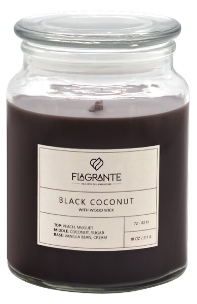 FLAGRANTE vonná svíčka s dřevěným knotem Black Coconut 511 g