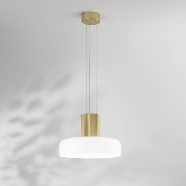 Fabas 3800-40-102 Lunar, bílé závěsné svítidlo, 1x26W LED 3CCT 2700/3000/4000K krokové stmívání, prům. 42cm