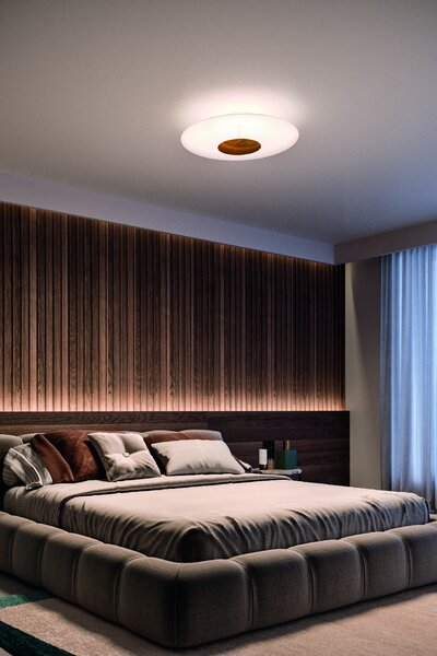 Linea Light 90284 Horizon_S, bílo/chromové stropní svítidlo pro nepřímé osvětlení, 34W LED 3000K, Ø 65cm