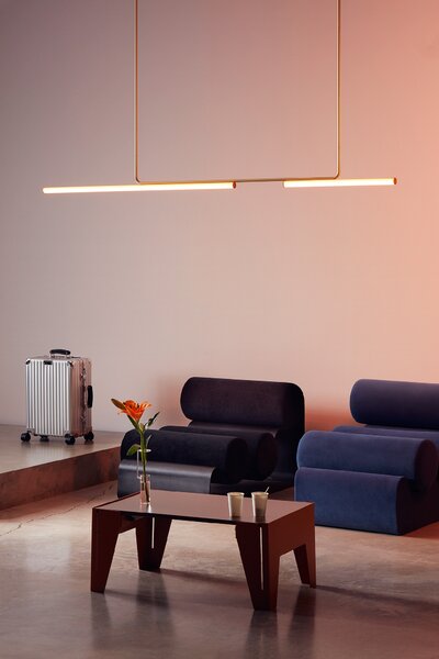 Marset A704-004-15-27K Ambrosia, závěsné lineární svítidlo LED 43,2W 2700K, zlatá, délka 315cm