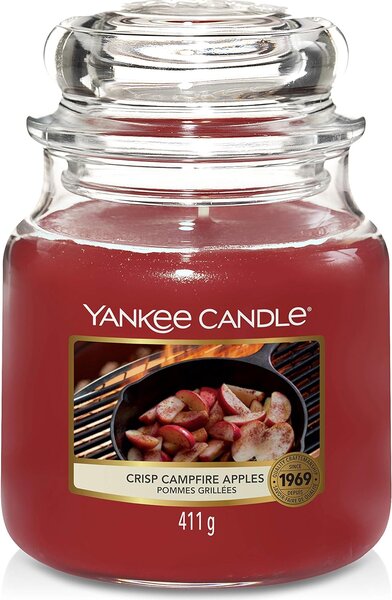 Yankee Candle vonná svíčka Classic ve skle střední Crisp Campfire Apples 411 g