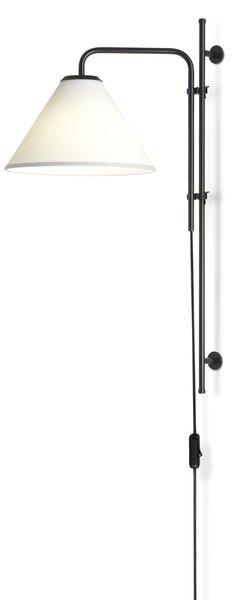 Marset A641-403 Funiculí, černá nástěnná lampa s bílým textilním stínidlem, 1xE14, výška 60cm