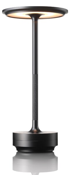 Ambientec Turn Aluminium Black, bateriová lampička z černého hliníku, LED 1800-2500K dotykové stmívání, Ø13x27,5cm, IP66