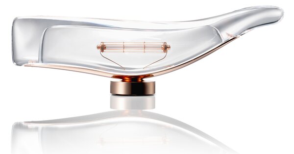 Ambientec Cachalot Clear, bateriová lampička z čirého akrylu, LED 2000K dotykové stmívání, délka 28,5cm, IP43
