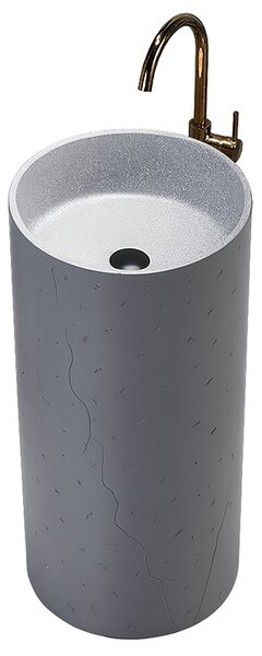BPS-koupelny Volně stojící keramické umyvadlo HYD-ST4-GR-WOF-860 ø40 cm, šedé