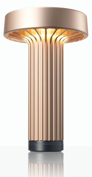 Ambientec Fotica Rose, přenosná lampička z růžového hliníku, LED 1800-2500K dotykové stmívání, Ø13x20,5cm, IP66