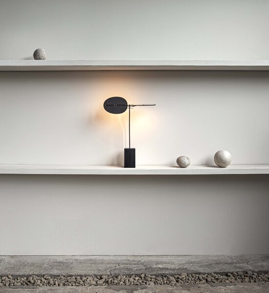 Ambientec Sage White, přenosná černobílá lampička, LED 2200-2400K dotykové stmívání, výška 29,9cm