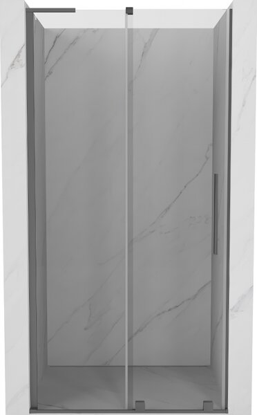 Mexen Velar L, posuvné sprchové dveře do otvoru 90 cm, 8mm čiré sklo, broušený grafit, 871-090-003-01-95