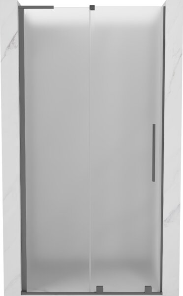 Mexen Velar L, posuvné sprchové dveře do otvoru 90 cm, 8mm sklo námraza, broušený grafit, 871-090-003-31-95