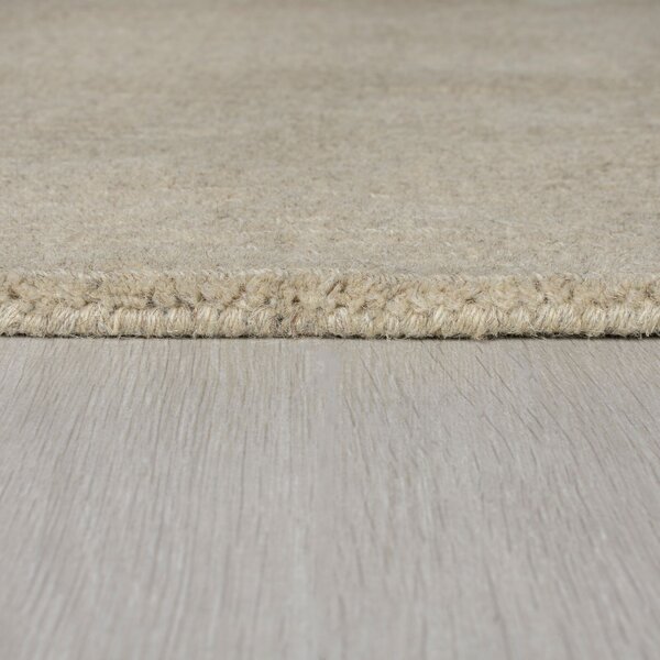 Flair Rugs, Ručně tkaný běhoun Tuscany Textured Wool Border Natural, 60x230, béžová, ložnice