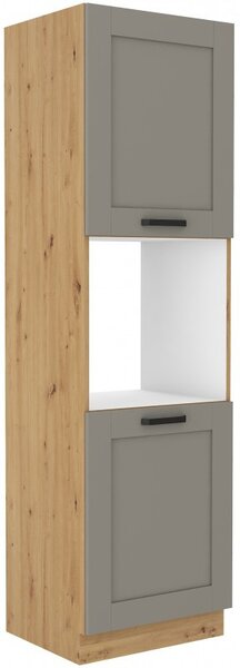 Kuchyňská skříň na vestavnou troubu LAILI - šířka 60 cm, světle šedá / dub artisan